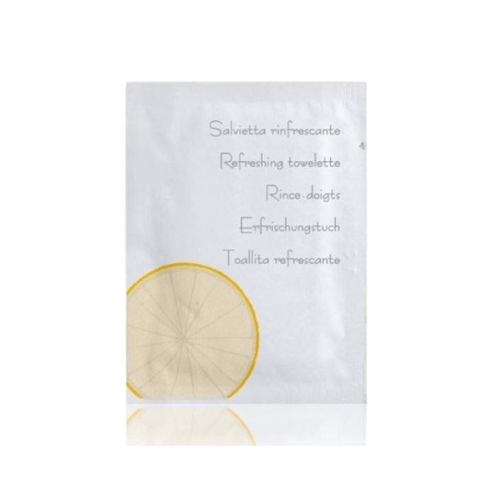 Salvietta rinfrescante al limone misura 5,3 x 7 cm cartone da 1000 pezzi