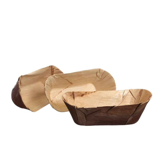 Scodella ovale 600 ml in foglia di palma 22x12xh6,5 cm conf. 20 pezzi