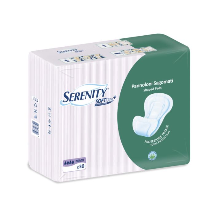 Serenity pannolone sagomato SoftDry Maxi con aloe confezione da 30 pezzi