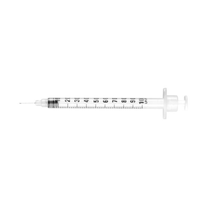 Rays siringa per insulina con spazio nullo con ago fisso 1 ml 30G-0,3x8mm conf. 100 pezzi