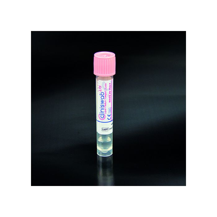 Tamponi in provetta 12 x 150 mm con terreno AMIES, asta in plastica e puntale in viscosa conf. 100 pezzi