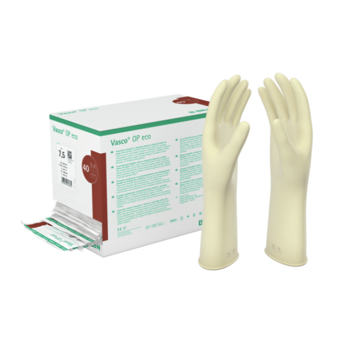 Guanto chirurgico sterile monouso in lattice senza polvere taglia 6,5 conf. 40 paia - B-BRAUN Vasco OP Eco