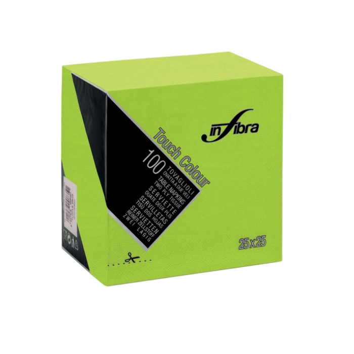 Infibra tovagliolo verde mela 2 veli 25 x 25 cm 100 pezzi 