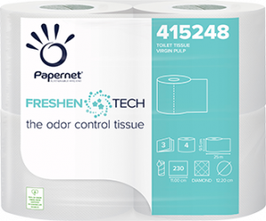 Papernet 415248 carta igienica 4 rotoli Freshen Tech 230 strappi 3 veli profumata