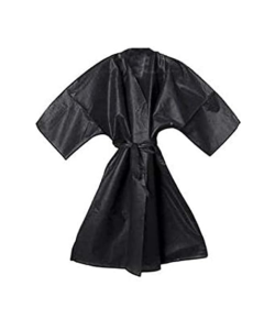 Kimono monouso nero in tnt pesante imbustato singolo