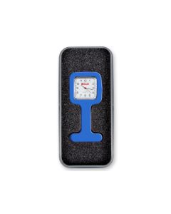 Orologio per infermiere quadrato colore blu e scatola in alluminio Gima