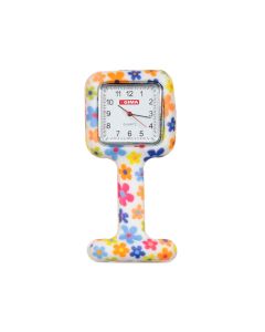 Orologio per infermiere quadrato fantasia fiori Gima