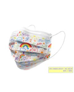 Mascherine Chirurgiche filtranti IIR cartoon pediatriche Gisafe Gima Conf. 10 pezzi