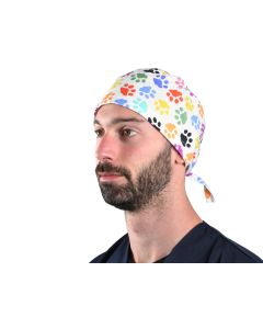 Cappellino chirurgico sala operatoria fantasia impronte taglia M Gima