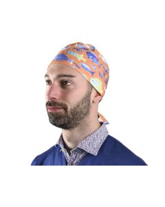 Cappellino chirurgico sala operatoria fantasia pesci taglia M Gima
