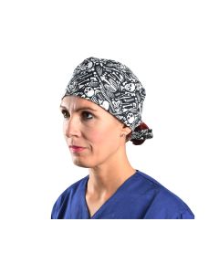 Cappellino chirurgico sala operatoria fantasia scheletro taglia M Gima