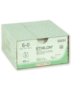 Sutura monofilamento sterile non assorbibile Ethicon Ethilon 6/0 ago 16 mm Conf. 36 pezzi