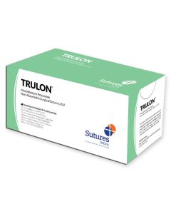 Sutura non ass. Trulon calibro 2/0, curva 3/8, ago 26 mm, lung. 45 cm, blu, conf. 12 pezzi