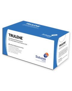 Sutura non ass. Trulene calibro 5/0, curva 3/8, ago 19 mm, lung. 70 cm, blu, conf. 12 pezzi