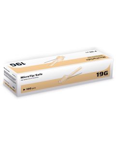 Ago ipodermico di sicurezza 19G 1,1 x 38 mm sterile monouso confezione da 100 pezzi Rays MICROTIP/SAFE