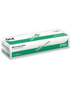 Ago ipodermico di sicurezza 21G 0,8 x 38 mm sterile monouso confezione da 100 pezzi Rays MICROTIP/SAFE