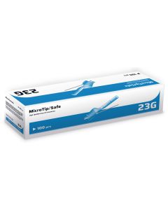 Ago ipodermico di sicurezza 23G 0,6 x 25 mm sterile monouso confezione da 100 pezzi Rays MICROTIP/SAFE