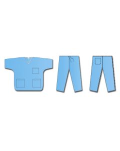 DIVISA MONOUSO IN TNT CASACCA+PANTALONI TAGLIA S CONF. 50 PEZZI