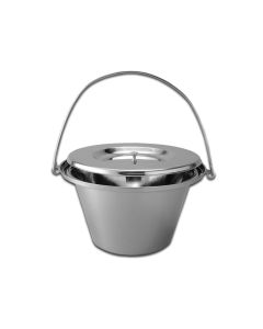 CATINO PER COMODE IN ACCIAIO INOX con coperchio 5 litri 