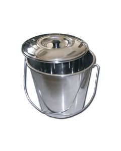 CESTINO ACCIAIO INOX PER STRUMENTI con coperchio 12 litri 