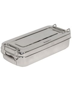 SCATOLA PORTASTRUMENTI IN ACCIAIO INOX 18X8X4 cm con manici 