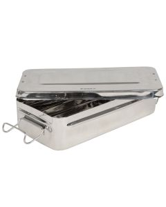 SCATOLA PORTASTRUMENTI IN ACCIAIO INOX 25x12,5x4,6 cm con manici 
