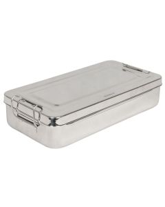 SCATOLA PORTASTRUMENTI IN ACCIAIO INOX 30x15x6 cm con manici 