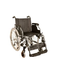 CARROZZINA KING ALLUMINIO GIMA - seduta 46 cm in tessuto nero