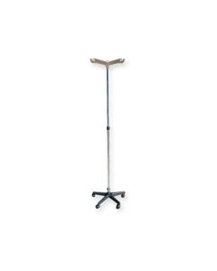 Asta portaflebo con rotelle in alluminio con 2 ganci-Gima