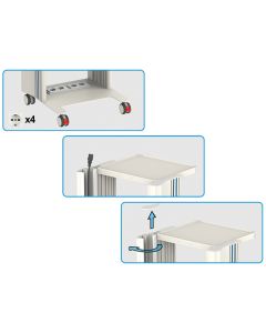CARRELLO EASY POWER 3 ripiani 40x36 cm con base