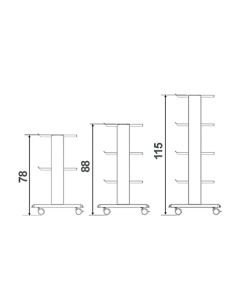 CARRELLO SMART 2 ripiani 60x42 cm con base 