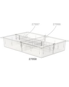 CASSETTO ISO PLASTICA TRASPARENTE 600x400x100 mm Chiuso