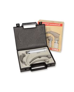 Set laringoscopio standard ricaricabile 2,5 V 3 lame (lame Miller 2-3-4) Gima