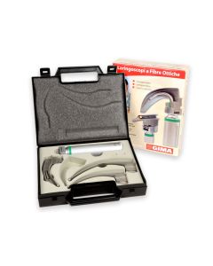 Set laringoscopio F.O. adulti GIMA Green 3,5 V LED (lame Mc Intosh 2-3-4)