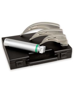 Set laringoscopio F.O. adulti GIMA Green 2,5 V xenon/alogeno (lame Miller 2-3-4)