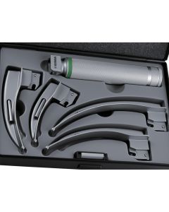 Set laringoscopio F.O. adulti GIMA Green 2,5 V xenon/alogeno (lame Miller1-2-3-4)