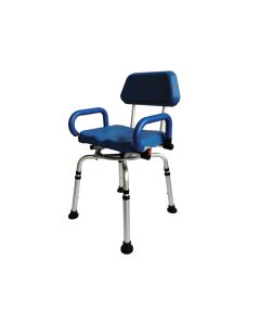 SEDIA DA DOCCIA GIREVOLE con schienale e braccioli in PU portata 136 kg