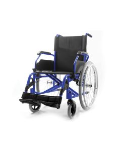 CARROZZINA CLASSIC IN ALLUMINIO GIMA - seduta 46 cm in tessuto nero