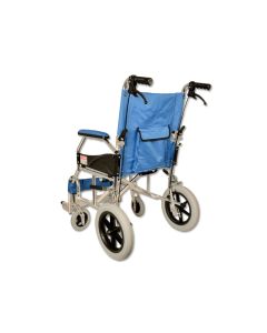 CARROZZINA QUEEN GIMA IN ALLUMINIO - seduta 46 cm in tessuto azzurro