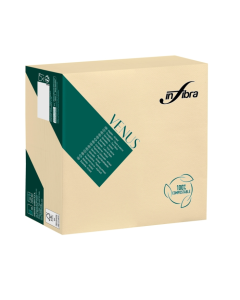 Tovagliolo 40 x 40 cm Airlaid effetto tessuto 1 velo avorio confezione 50 pezzi Infibra Venus