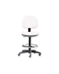 SGABELLO con schienale ed anello bianco