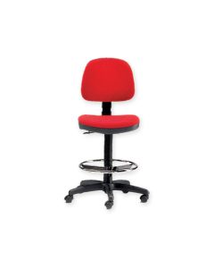 SGABELLO con schienale ed anello rosso