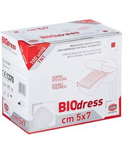 Medicazione adesiva sterile 6 x 9 cm in tessuto non tessuto con compressa assorbente confezione da 50 pezzi Rays Biodress