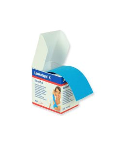 Leukotape K, tape per taping neuromuscolare bsn, 5x5 cm, colore azzurro, conf. 1 pezzo