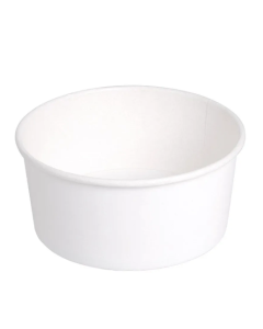 Insalatiera monouso bianca in cartone + PE compostabile 500 ml 50 pezzi