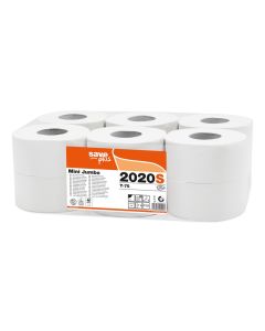 Carta igienica mini jumbo 1000 strappi 150 metri 2 veli confezione 12 rotoli Celtex Save