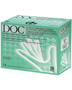 Gardening guanto chirurgico sterile monouso in lattice con polvere conf. 50 pezzi