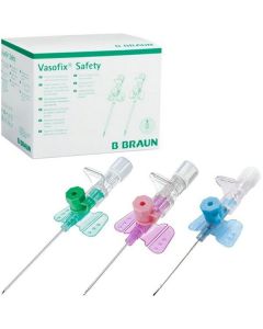Ago cannula di sicurezza 2 vie con alette 22G x 25 mm blu B. Braun Vasofix Safety FEP