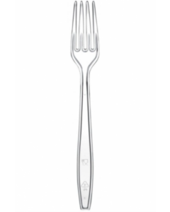 Forchetta in plastica trasparente 17,5 cm conf. 50 pezzi