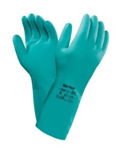 Guanti chimici in nitrile verde 33 cm Ansell AlphaTec Solvex 37-675